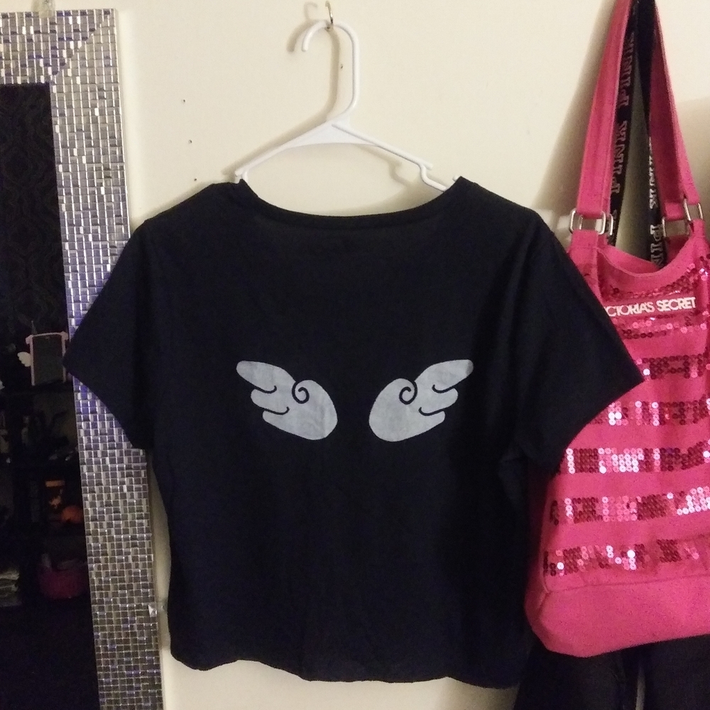 Black Angel wings crop top.